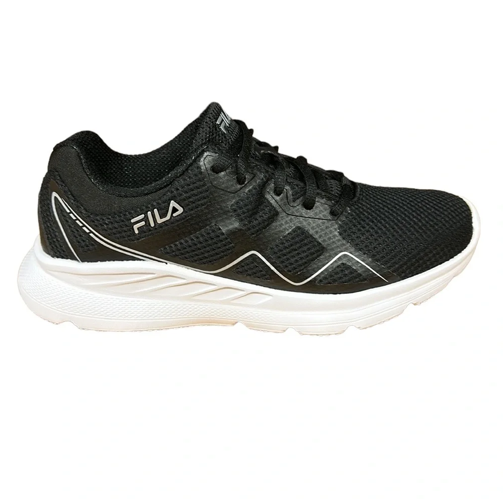 FILA Memory Foam Panorama 7 Women’s Running Walking Shoes Black White Size 9